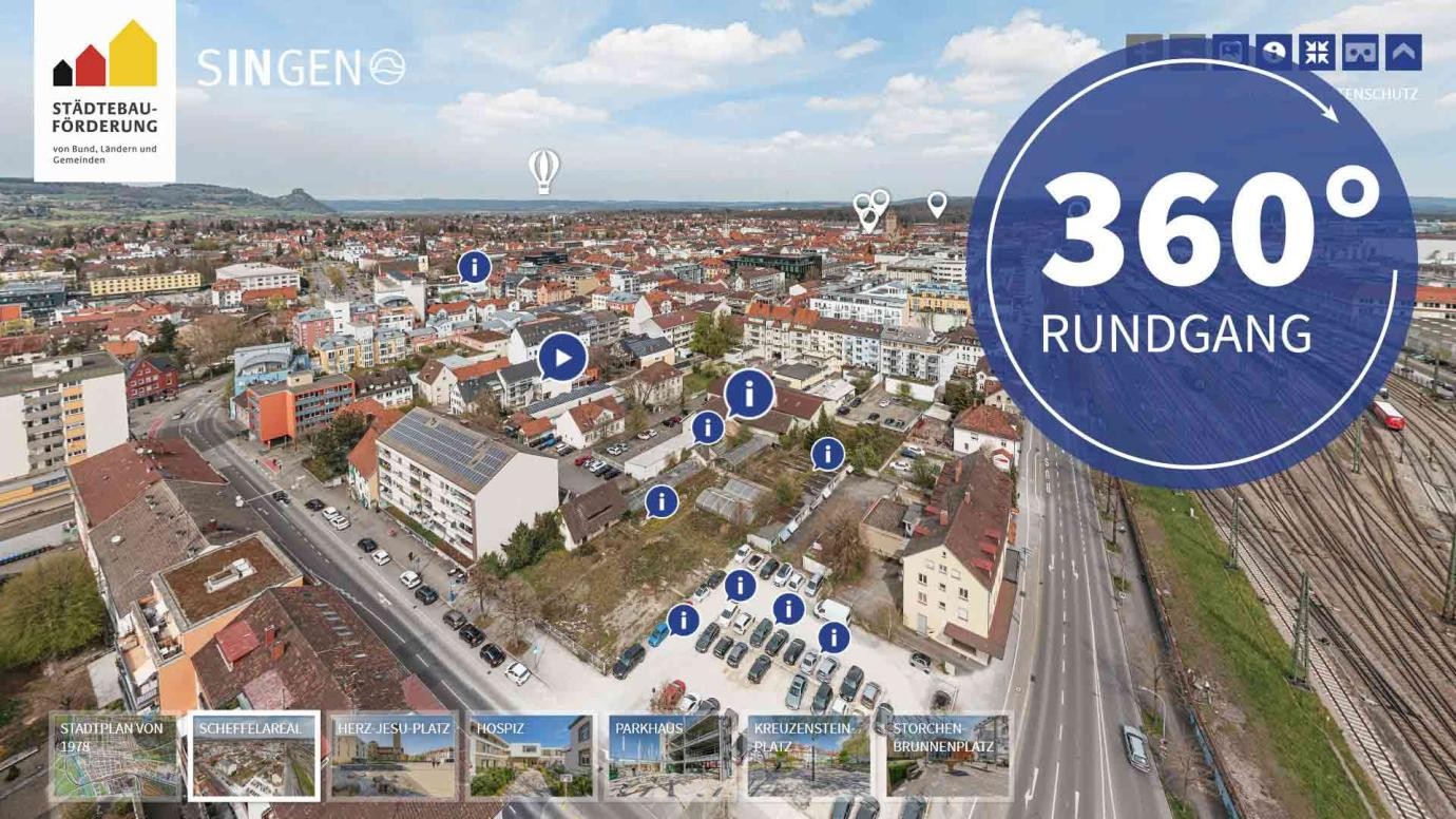 360°-Rundgang durch die Sanierungsgebiete in Singen 360°-Rundgang durch die Sanierungsgebiete in Singen