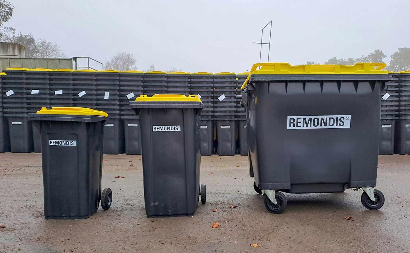 Je nach Bedarf steht die Gelbe Tonne in drei verschiedenen Behältergrößen mit 120, 240 oder 1.100 Litern zur Verfügung. Je nach Bedarf steht die Gelbe Tonne in drei verschiedenen Behältergrößen mit 120, 240 oder 1.100 Litern zur Verfügung.