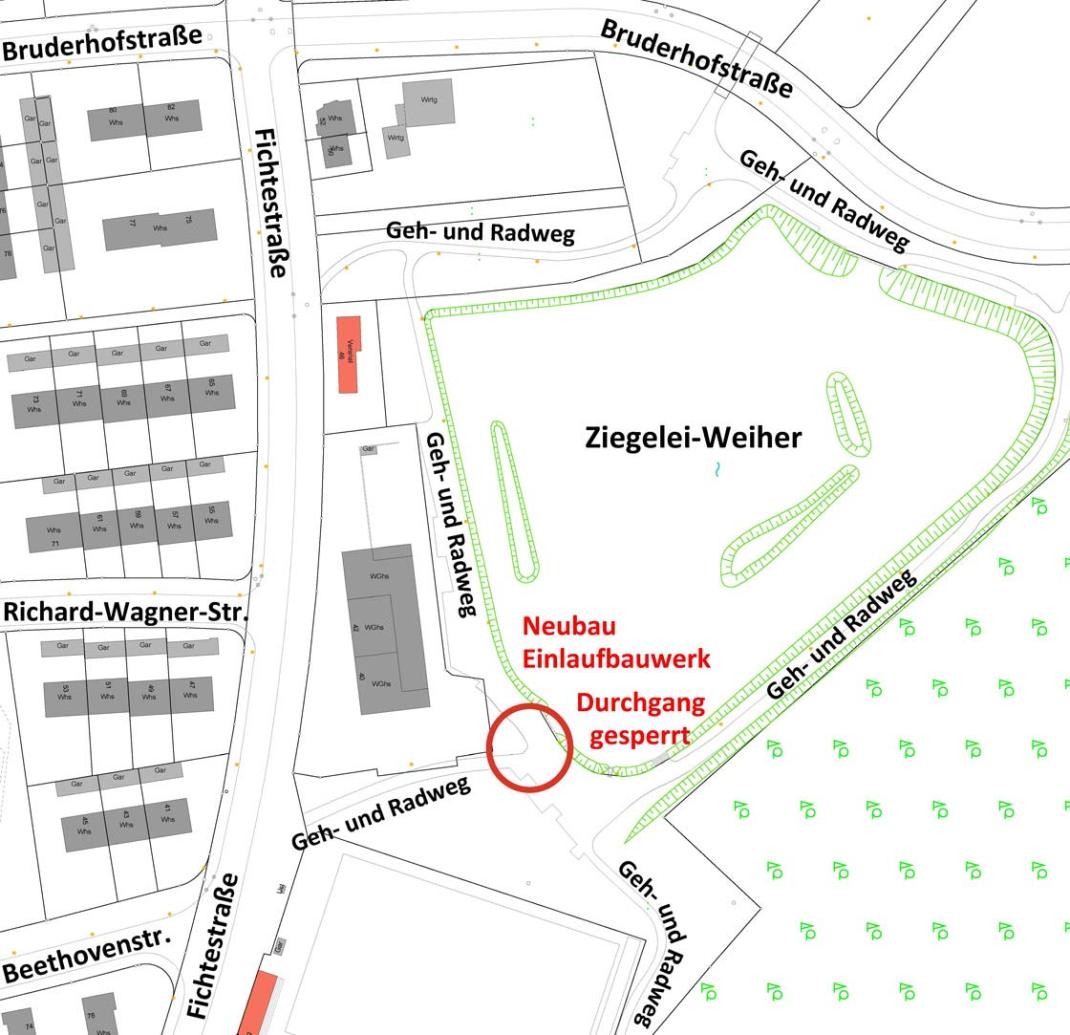 Wegen der Baustelleneinrichtung ist der Durchgang bereits ab Donnerstag, 23. Oktober, erschwert. Die Bauarbeiten dauern voraussichtlich bis zum Sommer 2026.