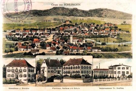 Historische Postkarte mit Ansichten von Bohlingen.