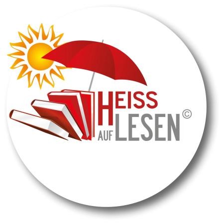 Logo mit Sonne, Sonnenschirm und Büchern.