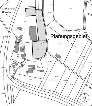 Plan zur Öffentlichen Bekanntmachung "Reitplatz Dornermühle".