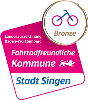 2021 erhält die Stadt Singen die Landesauszeichnung Baden-Württemberg „Fahrradfreundliche Kommune in Bronze“. 2021 erhält die Stadt Singen die Landesauszeichnung Baden-Württemberg „Fahrradfreundliche Kommune in Bronze“.