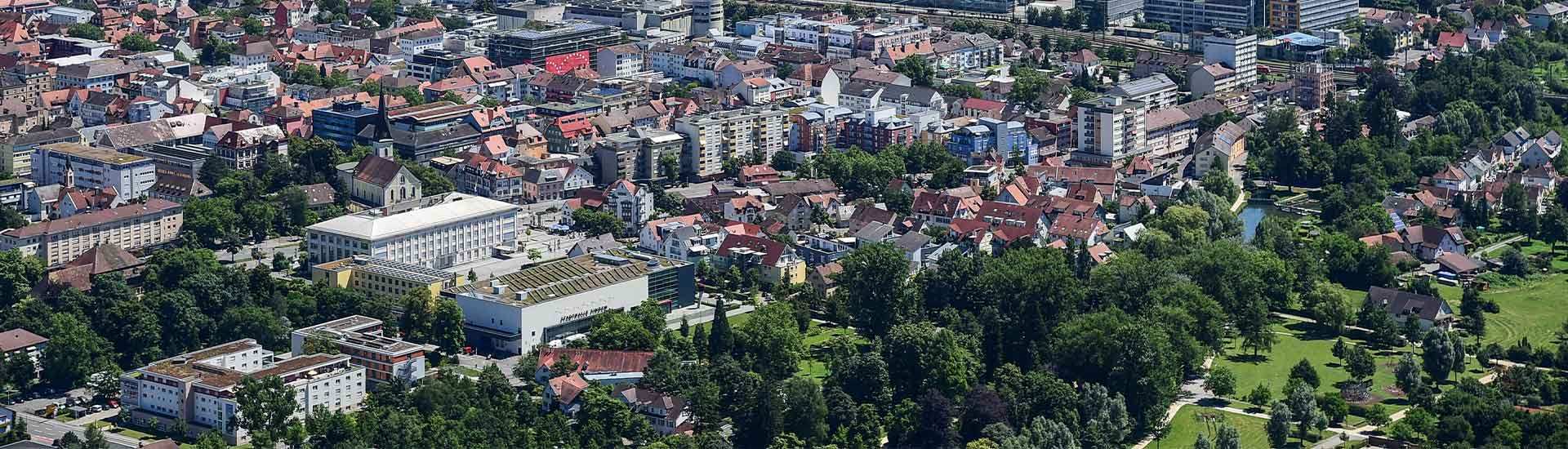 Stadt Singen von oben